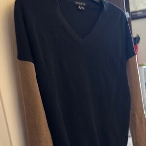 Theory Black and Brown Crew Neck Sweaters